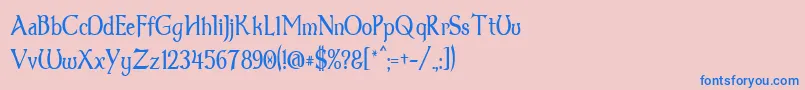 Dumbledor1Thin Font – Blue Fonts on Pink Background
