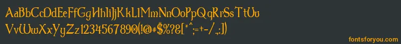 フォントDumbledor1Thin – 黒い背景にオレンジの文字