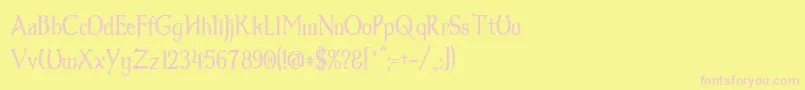 Dumbledor1Thin Font – Pink Fonts on Yellow Background