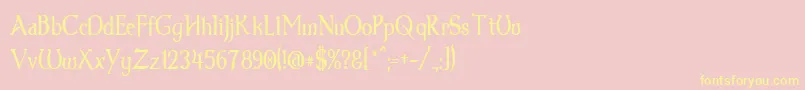 Dumbledor1Thin Font – Yellow Fonts on Pink Background