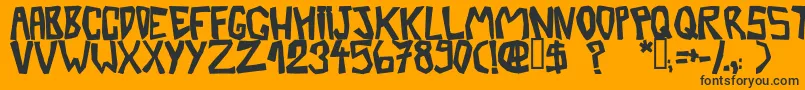 Шрифт BarberatwistedOpaque – чёрные шрифты на оранжевом фоне