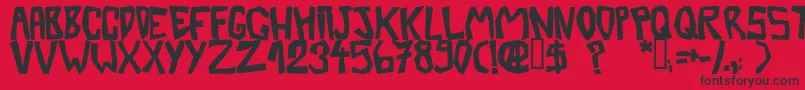 フォントBarberatwistedOpaque – 赤い背景に黒い文字