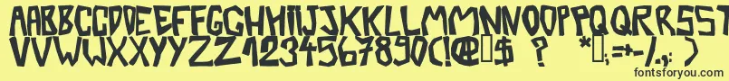 Шрифт BarberatwistedOpaque – чёрные шрифты на жёлтом фоне