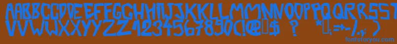 フォントBarberatwistedOpaque – 茶色の背景に青い文字