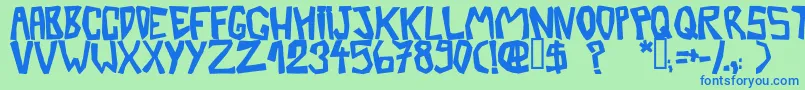 Шрифт BarberatwistedOpaque – синие шрифты на зелёном фоне