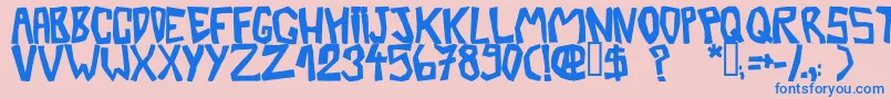 BarberatwistedOpaque-fontti – siniset fontit vaaleanpunaisella taustalla