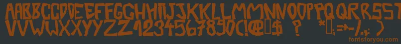 Шрифт BarberatwistedOpaque – коричневые шрифты на чёрном фоне
