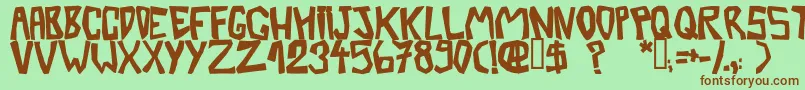BarberatwistedOpaque-fontti – ruskeat fontit vihreällä taustalla