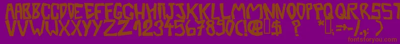 Шрифт BarberatwistedOpaque – коричневые шрифты на фиолетовом фоне