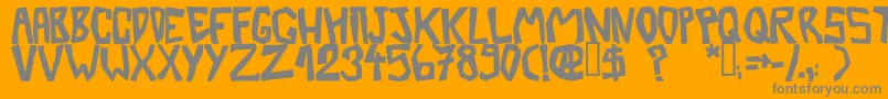 BarberatwistedOpaque-fontti – harmaat kirjasimet oranssilla taustalla