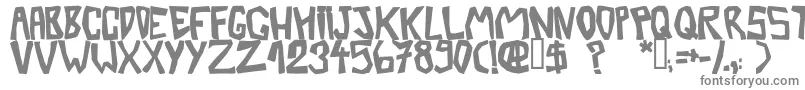 BarberatwistedOpaque-fontti – harmaat kirjasimet valkoisella taustalla