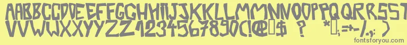 フォントBarberatwistedOpaque – 黄色の背景に灰色の文字