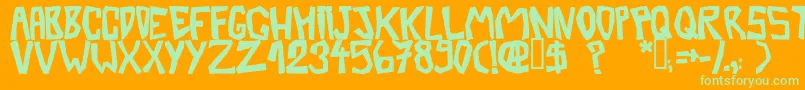 Шрифт BarberatwistedOpaque – зелёные шрифты на оранжевом фоне