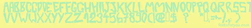 Шрифт BarberatwistedOpaque – зелёные шрифты на жёлтом фоне