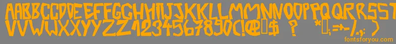 フォントBarberatwistedOpaque – オレンジの文字は灰色の背景にあります。