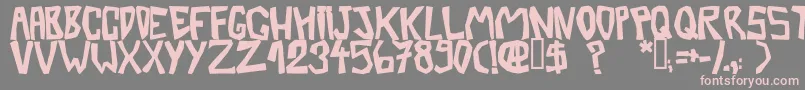 フォントBarberatwistedOpaque – 灰色の背景にピンクのフォント