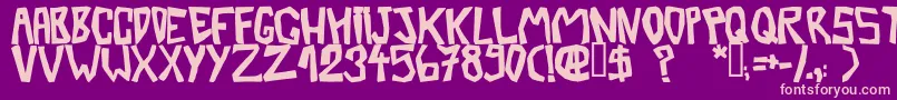 BarberatwistedOpaque-Schriftart – Rosa Schriften auf violettem Hintergrund