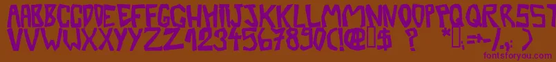 BarberatwistedOpaque-Schriftart – Violette Schriften auf braunem Hintergrund