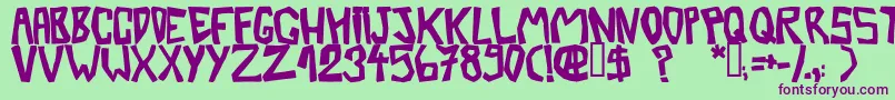 BarberatwistedOpaque-fontti – violetit fontit vihreällä taustalla