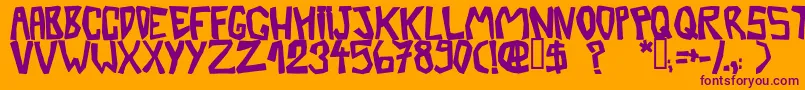BarberatwistedOpaque-Schriftart – Violette Schriften auf orangefarbenem Hintergrund
