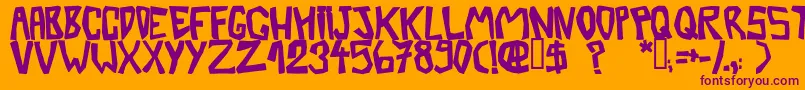 BarberatwistedOpaque Font – Purple Fonts on Orange Background