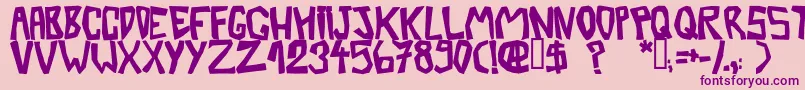 BarberatwistedOpaque-Schriftart – Violette Schriften auf rosa Hintergrund