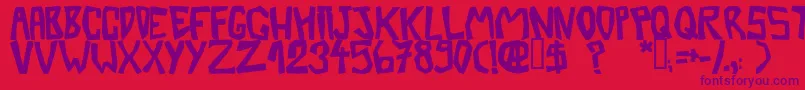 BarberatwistedOpaque-Schriftart – Violette Schriften auf rotem Hintergrund
