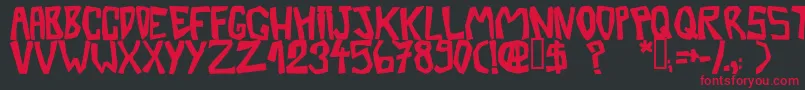 フォントBarberatwistedOpaque – 黒い背景に赤い文字