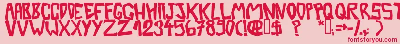 BarberatwistedOpaque-fontti – punaiset fontit vaaleanpunaisella taustalla
