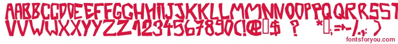 フォントBarberatwistedOpaque – 白い背景に赤い文字