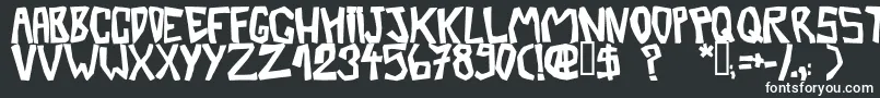 Шрифт BarberatwistedOpaque – белые шрифты на чёрном фоне
