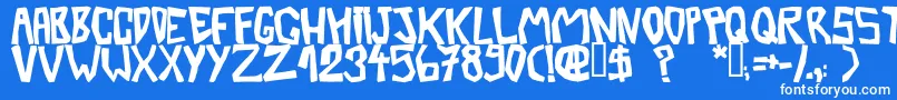 Шрифт BarberatwistedOpaque – белые шрифты на синем фоне