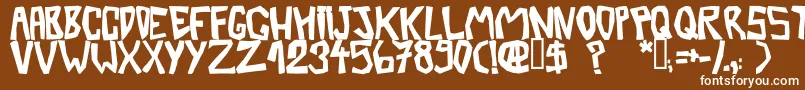 Шрифт BarberatwistedOpaque – белые шрифты на коричневом фоне
