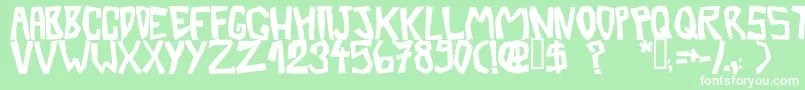 BarberatwistedOpaque-fontti – valkoiset fontit vihreällä taustalla