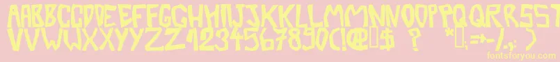 BarberatwistedOpaque-fontti – keltaiset fontit vaaleanpunaisella taustalla
