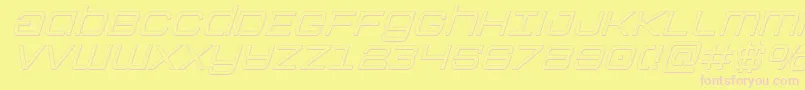 フォントColonymarinesoutital – ピンクのフォント、黄色の背景
