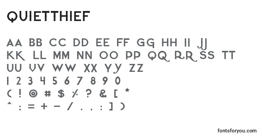 Quietthief-fontti – aakkoset, numerot, erikoismerkit