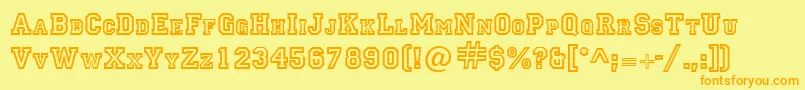 LettermanRegular Font – Orange Fonts on Yellow Background