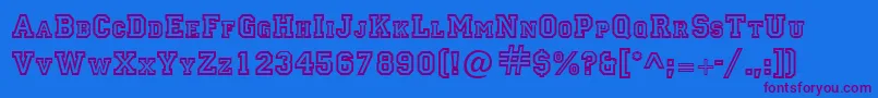 LettermanRegular Font – Purple Fonts on Blue Background