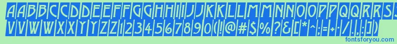 AModernocmobl Font – Blue Fonts on Green Background