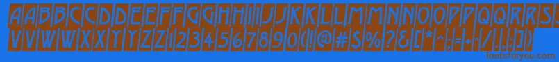 AModernocmobl Font – Brown Fonts on Blue Background