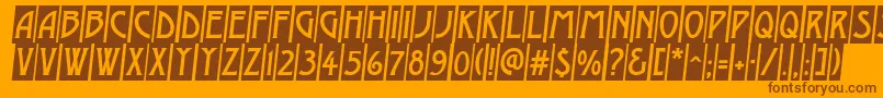 AModernocmobl Font – Brown Fonts on Orange Background