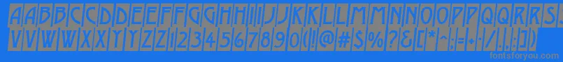 フォントAModernocmobl – 青い背景に灰色の文字