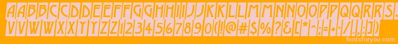 AModernocmobl Font – Pink Fonts on Orange Background
