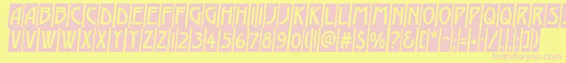 AModernocmobl Font – Pink Fonts on Yellow Background