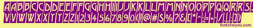 AModernocmobl Font – Purple Fonts on Yellow Background