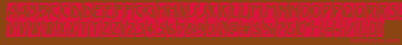 AModernocmobl-Schriftart – Rote Schriften auf braunem Hintergrund