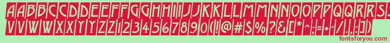 AModernocmobl Font – Red Fonts on Green Background