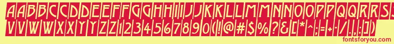 AModernocmobl Font – Red Fonts on Yellow Background