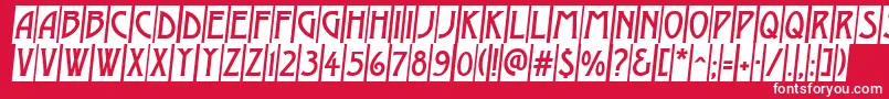 AModernocmobl-Schriftart – Weiße Schriften auf rotem Hintergrund